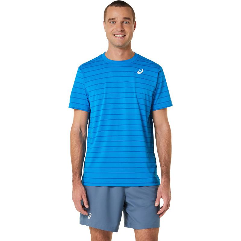 Asics Court Stripes SS Blue T -Shirt