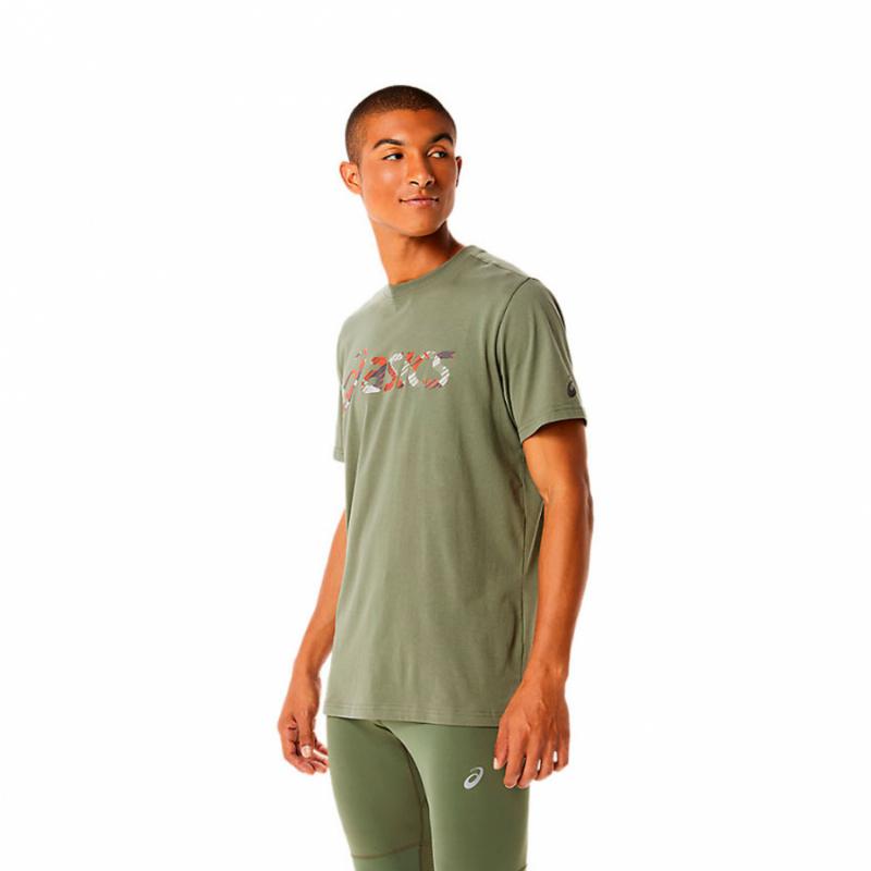 ASICS Wild Camo Verde T -Shirt Lizenz