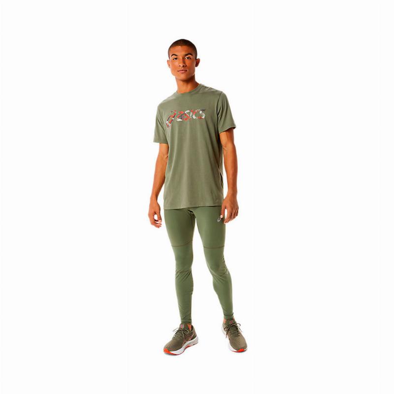 ASICS Wild Camo Verde T -Shirt Lizenz