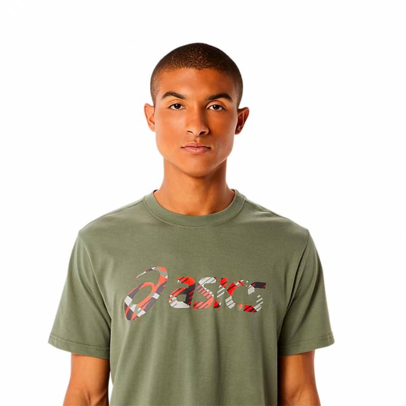 ASICS Wild Camo Verde T -Shirt Lizenz