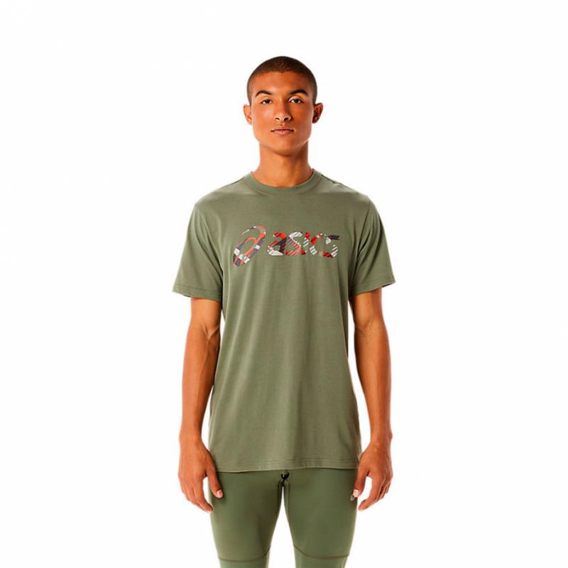 ASICS Wild Camo Verde T -Shirt Lizenz