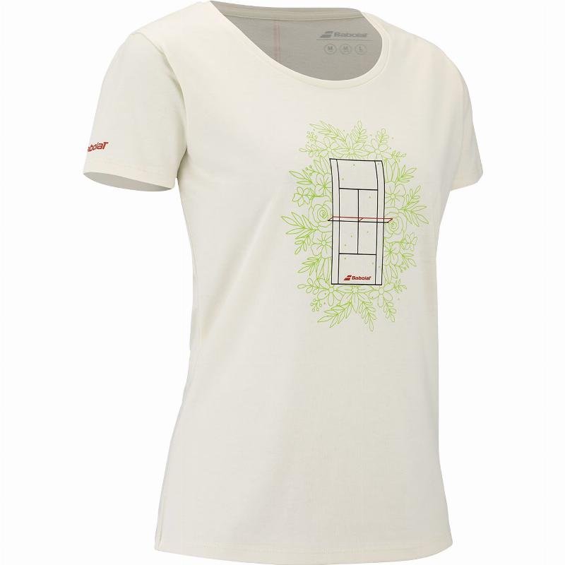 Camiseta Babolat Exercise Message Crema Mujer