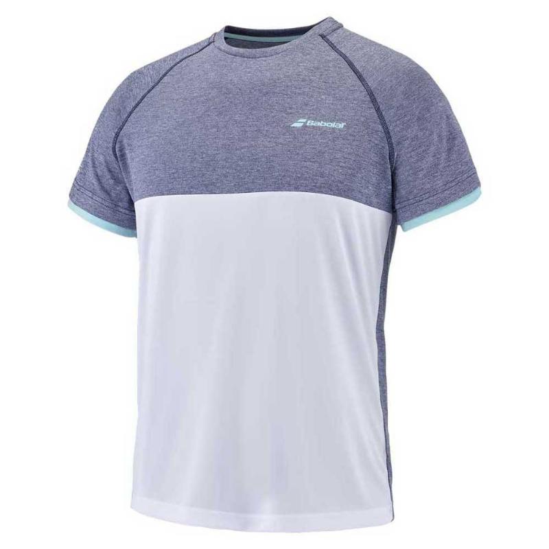 Babolat Play White Blue Jaspeado T -Shirt