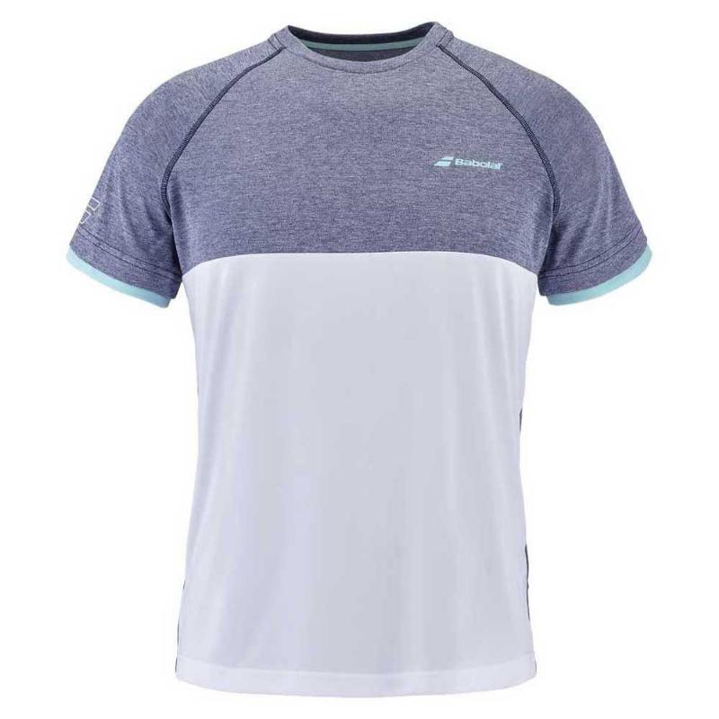 Babolat Play White Blue Jaspeado T -Shirt