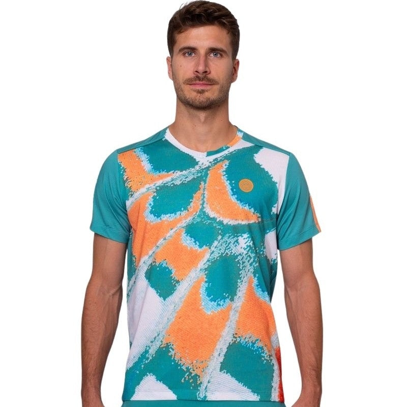 Camiseta Bidi Badu Melbourne V-Neck Petroleo Naranja