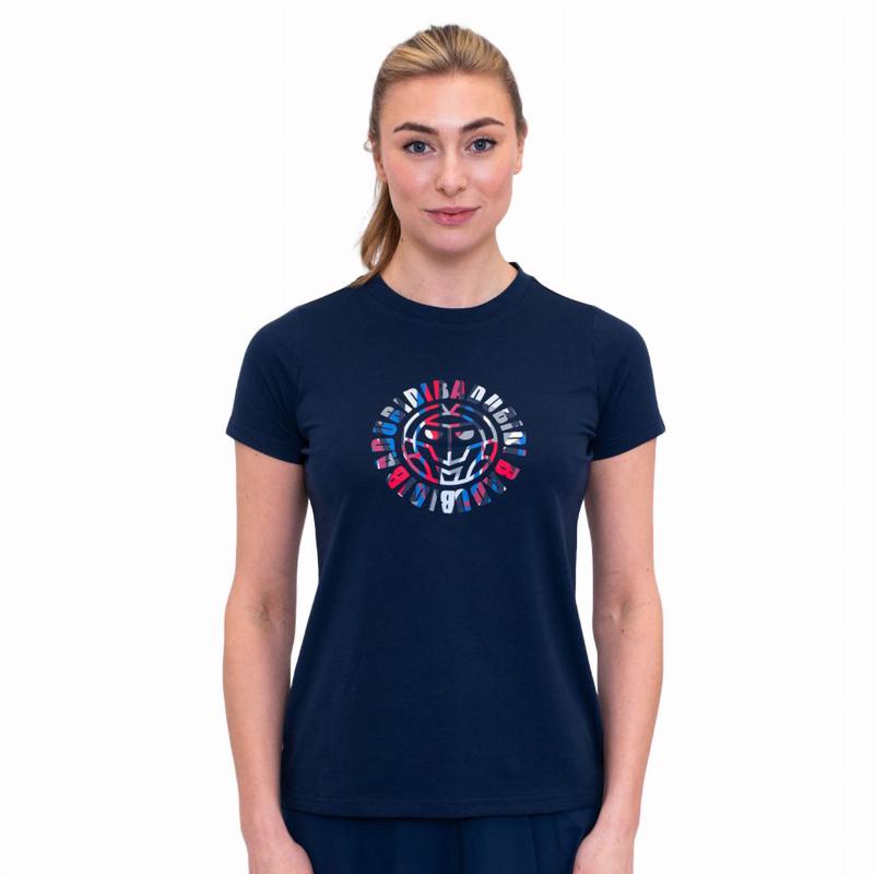 T -Shirt Badu New York Chill Femme rouge bleu foncé