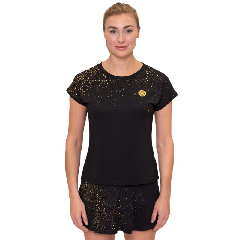 Bidi Badu Paris Capsleeve T-shirt Black Gold Women