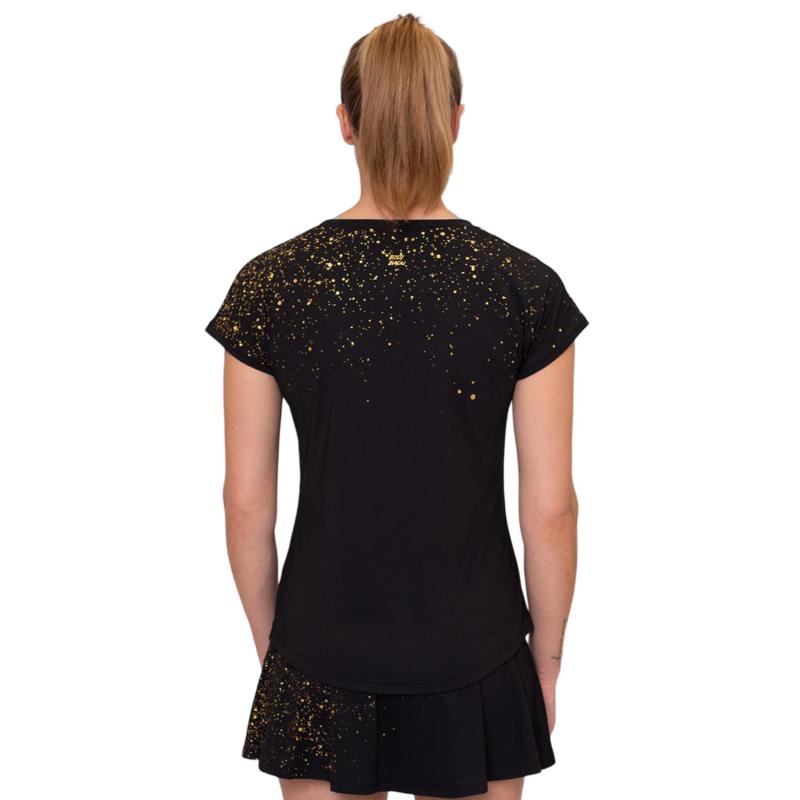 Bidi Badu Paris Capsleeve T-shirt Black Gold Women