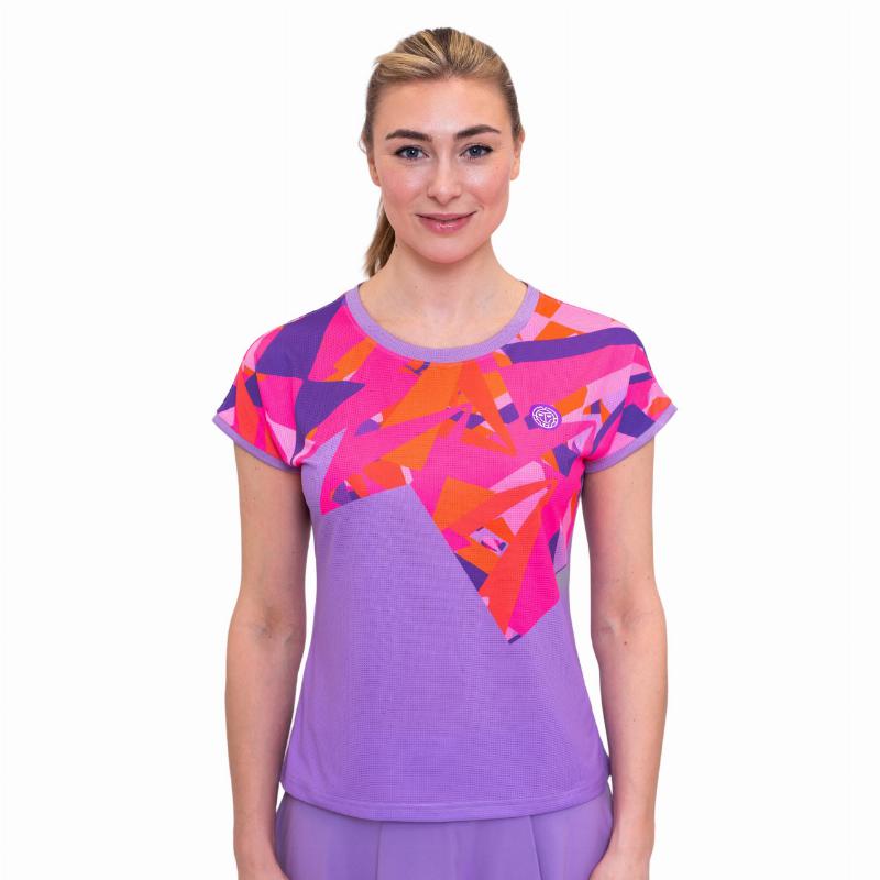 Camiseta Bidi Badu Spike Capsleeve Lila Rosa Mujer