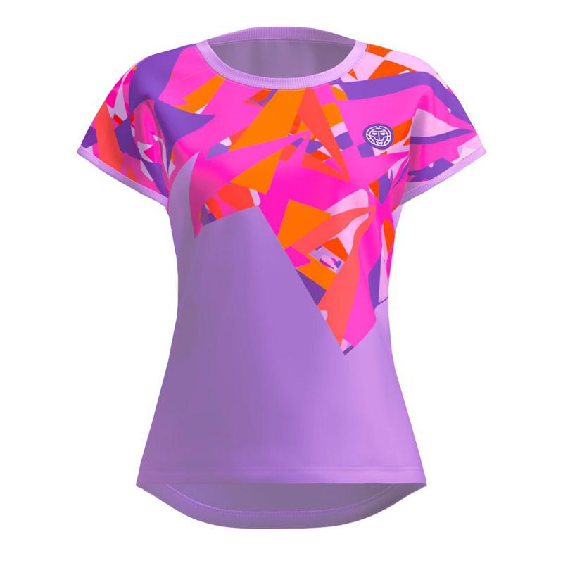 Camiseta Bidi Badu Spike Capsleeve Lila Rosa Mujer