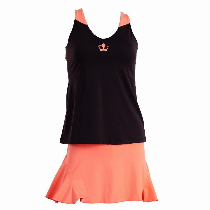 Camiseta Black Crown Naxos Negro Coral Gris Mujer