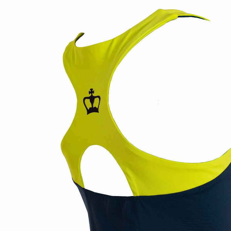 Camiseta Black Crown Rodas Azul Amarillo Mujer