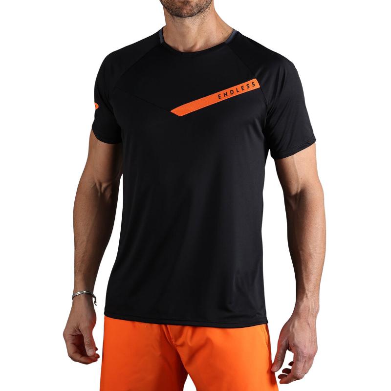 Endlos T -Shirt Orange Schwarz