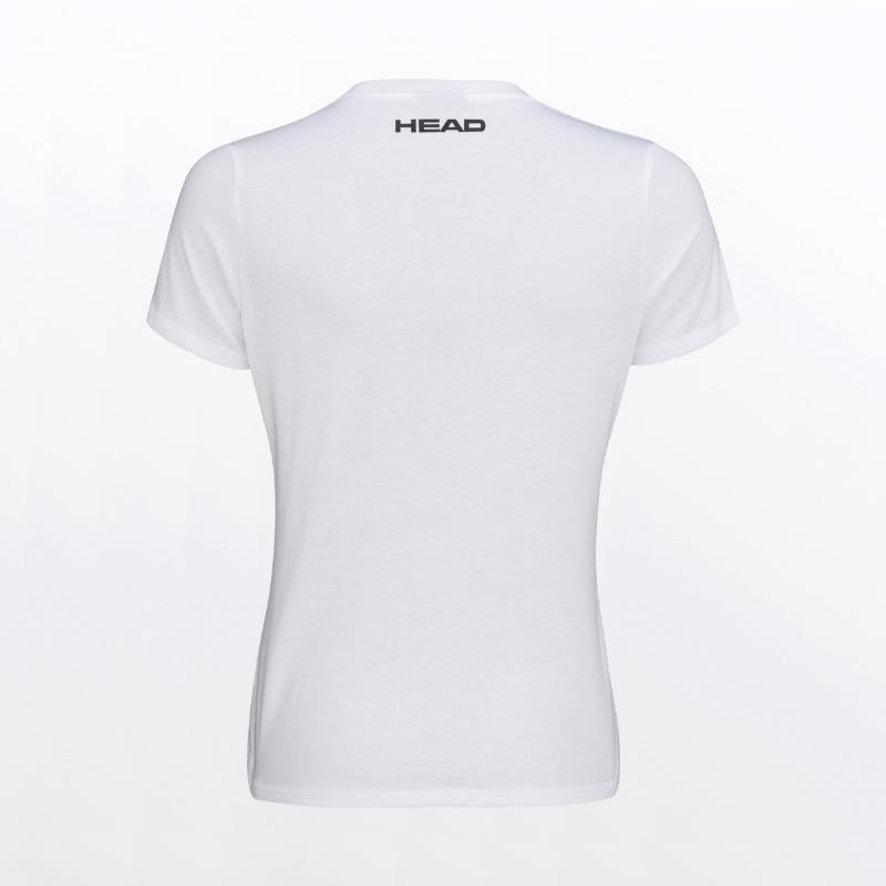 Bouton de tête femme blanche t -shirt