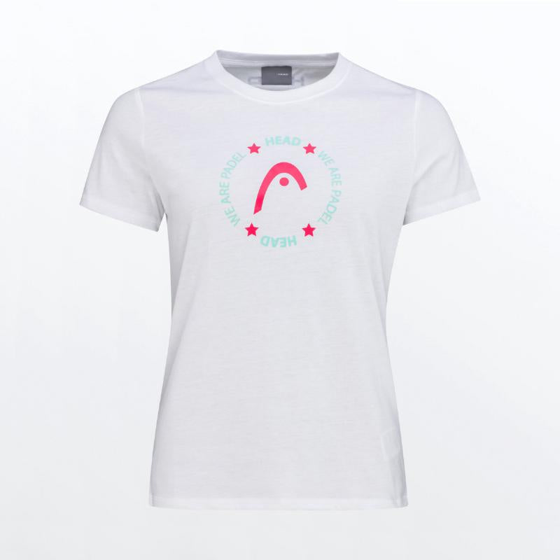 Bouton de tête femme blanche t -shirt