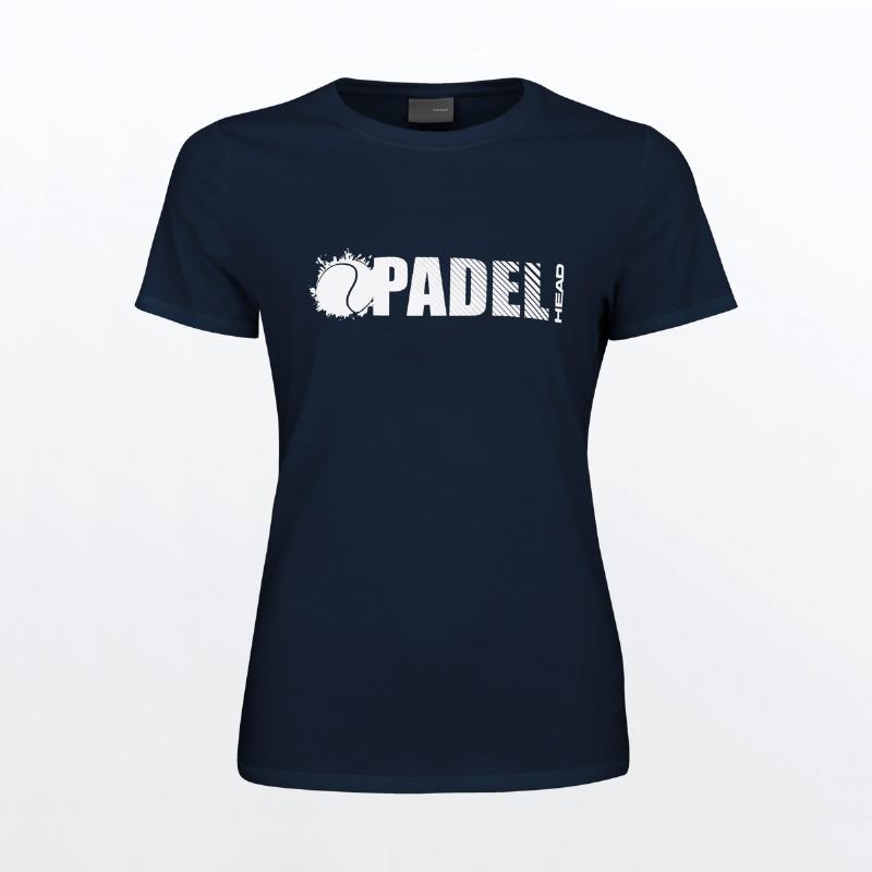 Tête Padel font bleu t -shirt femme