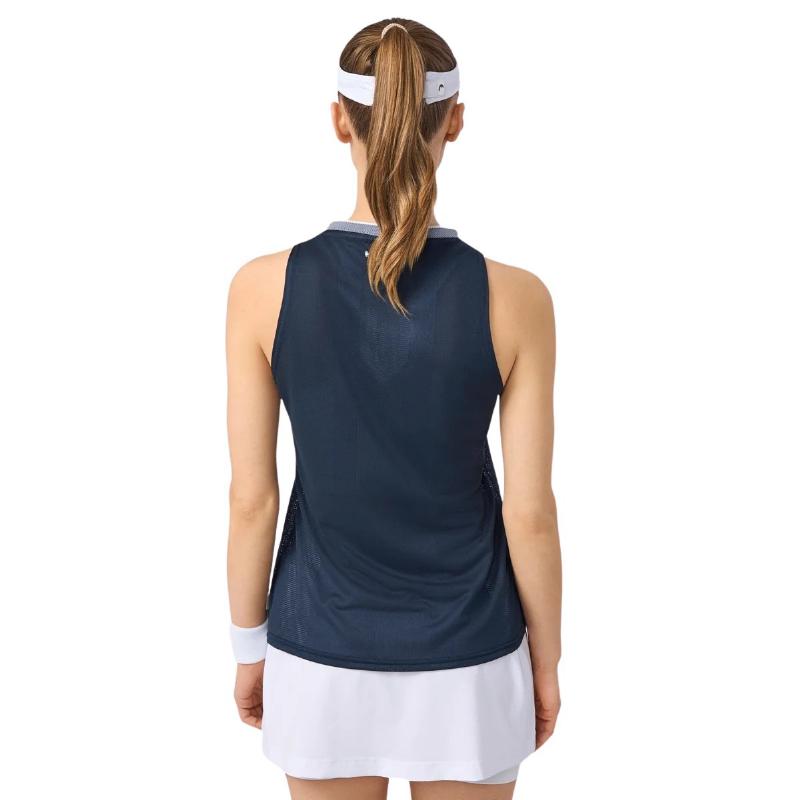 Camiseta Head Performance Azul Marino Plata Mujer