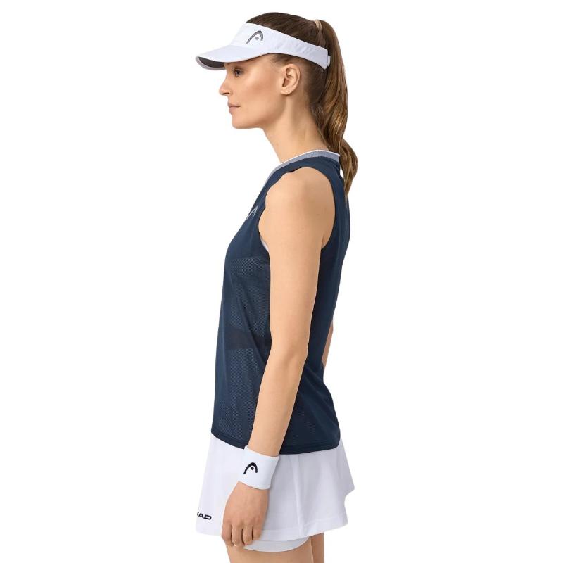Camiseta Head Performance Azul Marino Plata Mujer
