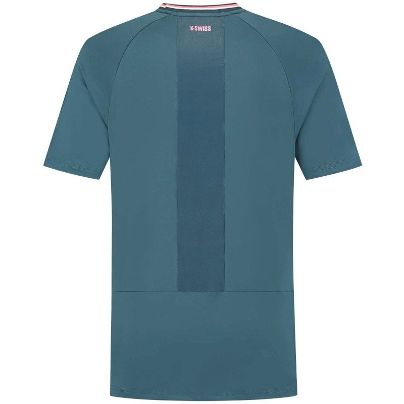 Camiseta Kswiss Hypercourt Mesh Crew 4 Verde Petroleo