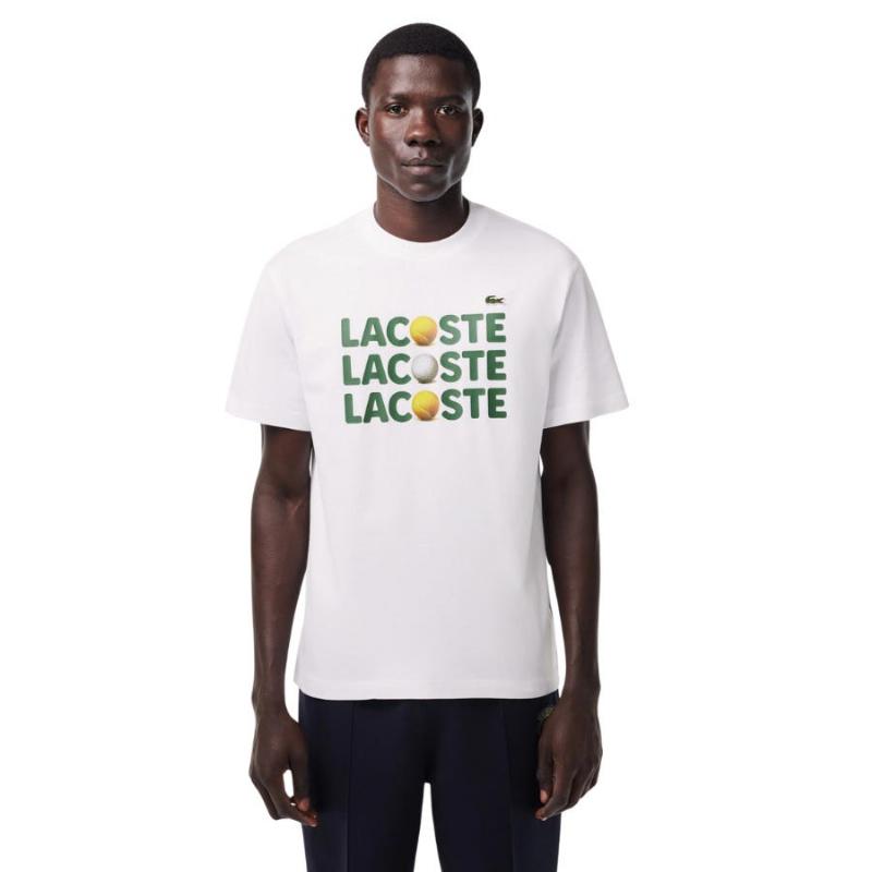 Shirt White Cotton Lacoste