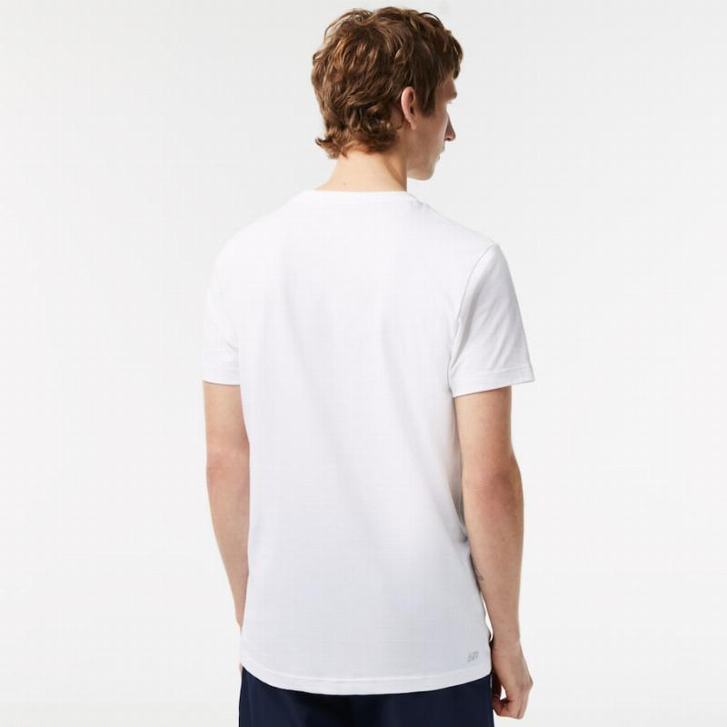 Lacoste Sport T -Shirt Brand Contrast White