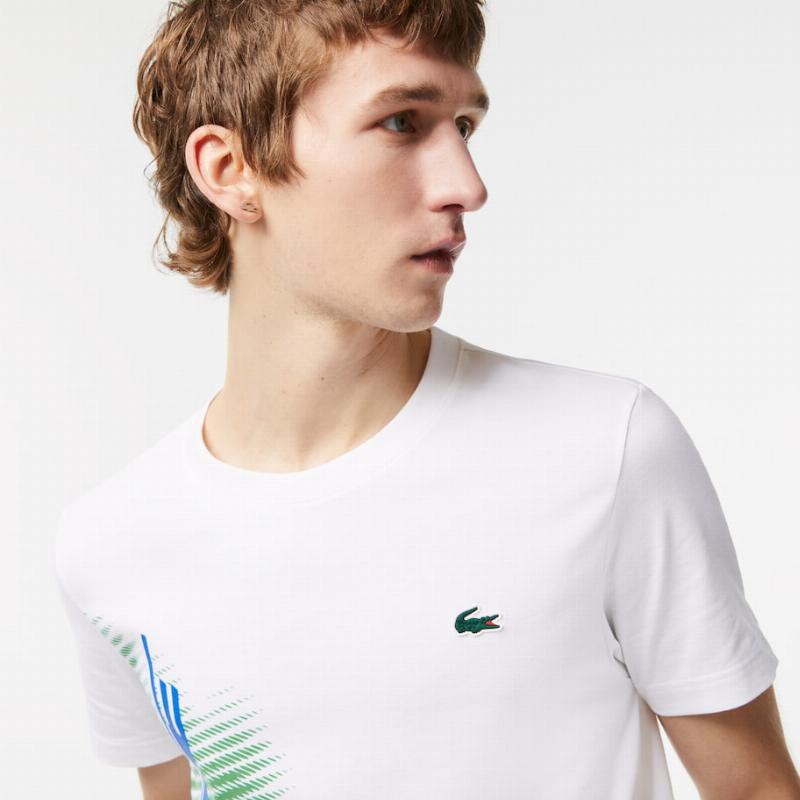 Lacoste Sport T -Shirt Brand Contrast White