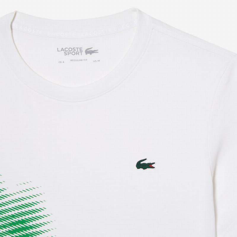 Lacoste Sport T -Shirt Brand Contrast White