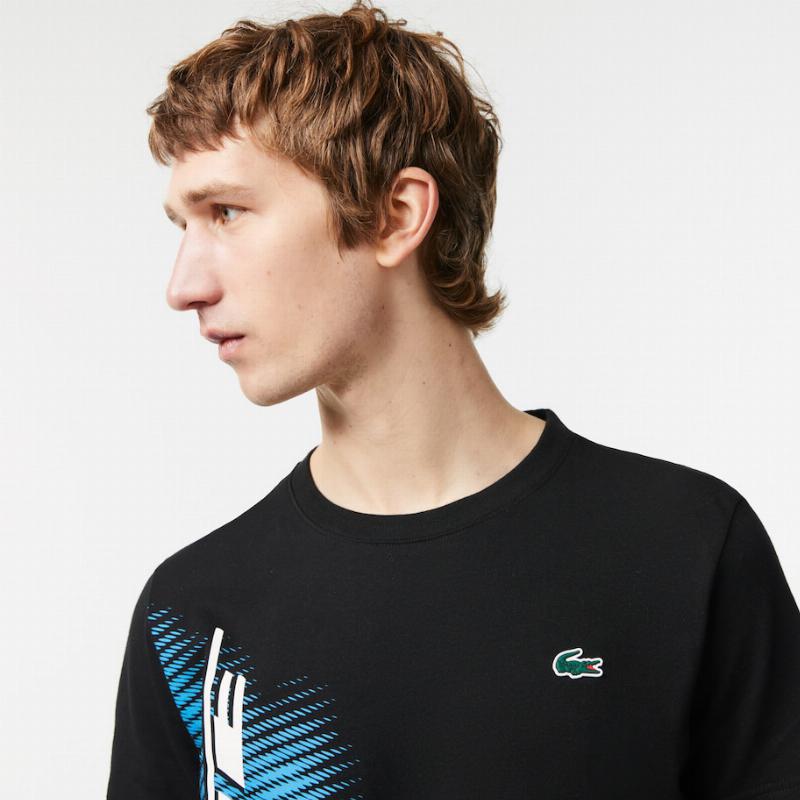 Lacoste Sport T -Shirt Black Contrast Brand