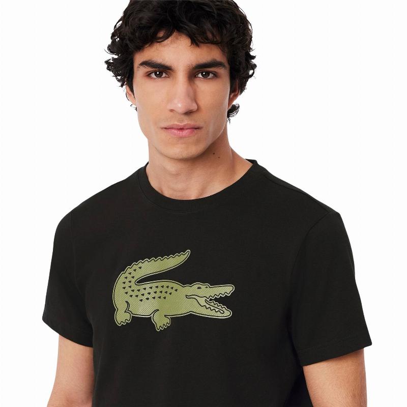 Camiseta Lacoste Sport Negro Kaki
