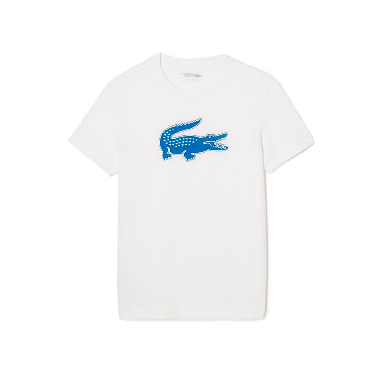 Camiseta Lacoste Sport Transpirable Blanco Azul