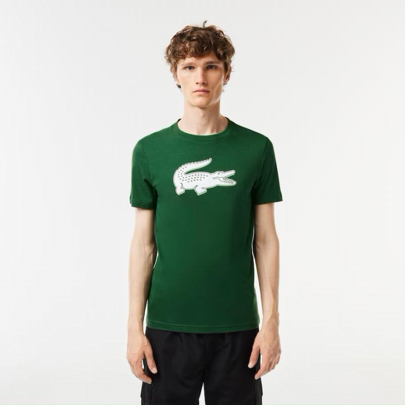 Camiseta Lacoste Sport Transpirable Verde Blanco