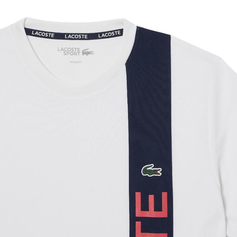 Camiseta Lacoste Sport Ultra Dry Blanco Azul Marino