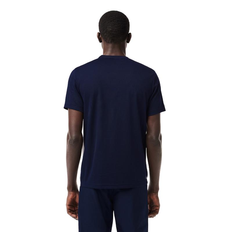 Lacoste Ultra Dry White Navy Blue T -Shirt