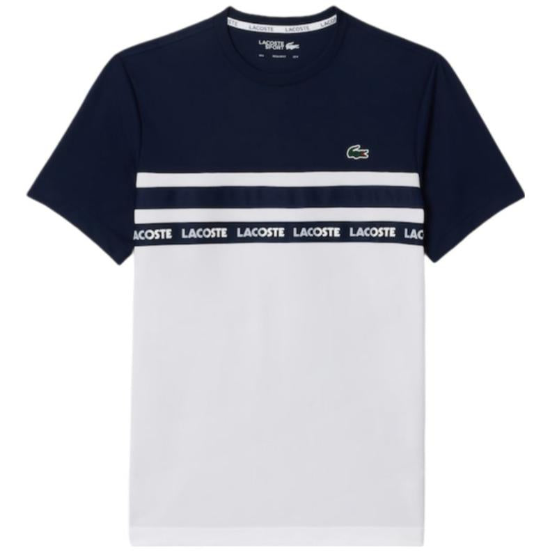 Lacoste Ultra Dry White Navy Blue T -Shirt