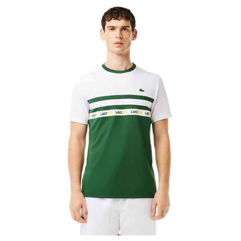 Lacoste Ultra Dry Green White T -Shirt