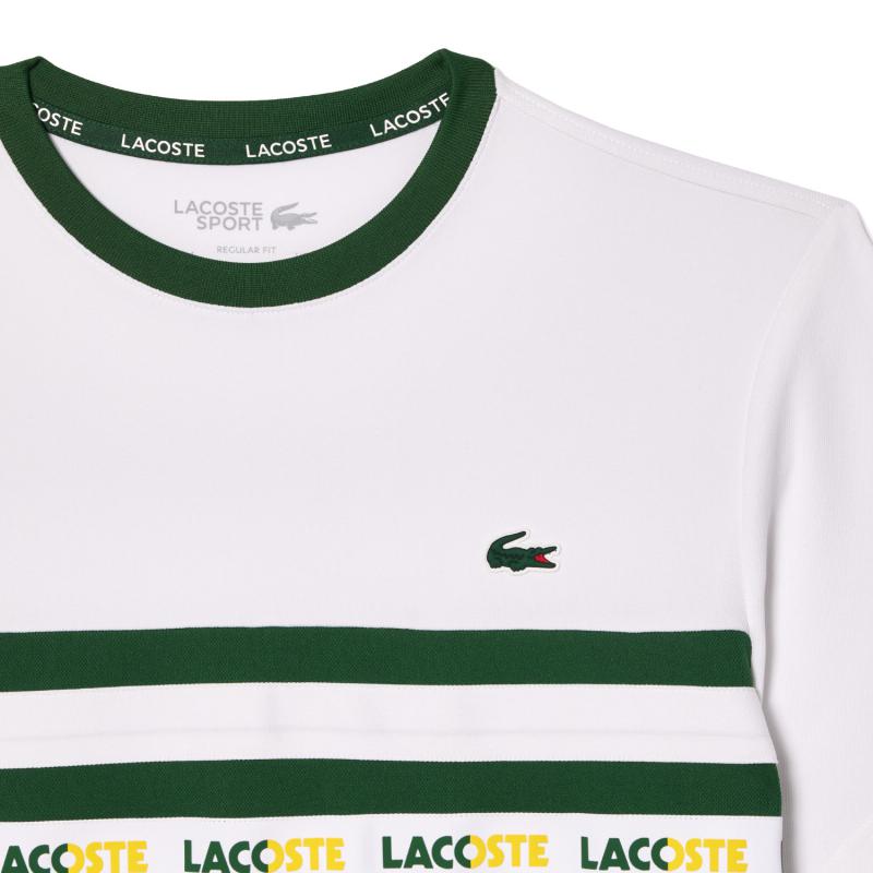 Lacoste Ultra Dry Green White T -Shirt