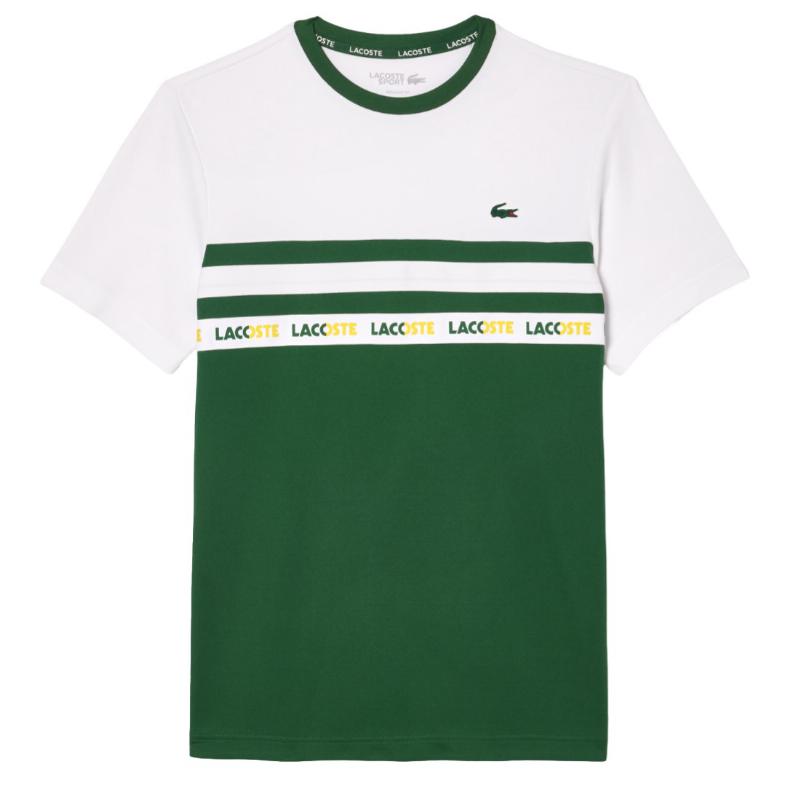 Lacoste Ultra Dry Green White T -Shirt