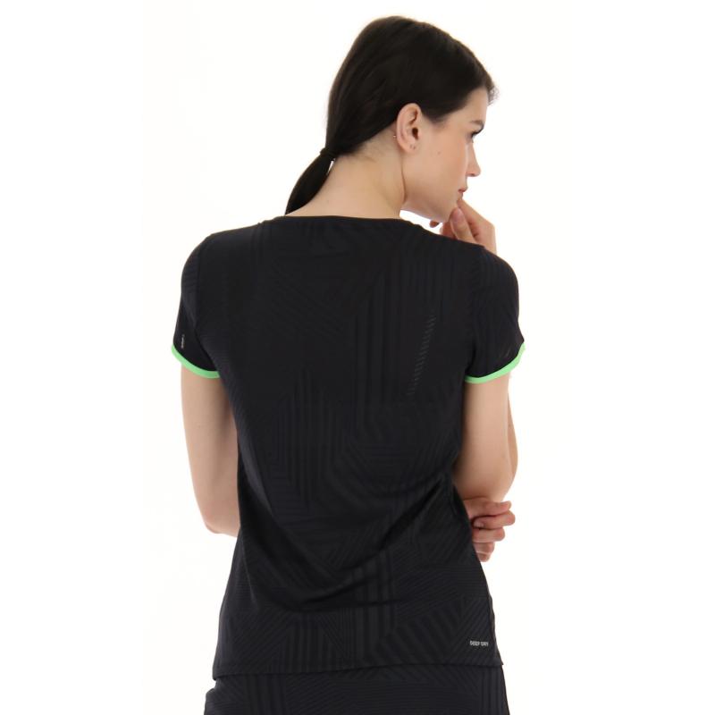 Lotto Superrapida T -Shirt v Black Green Apple Woman