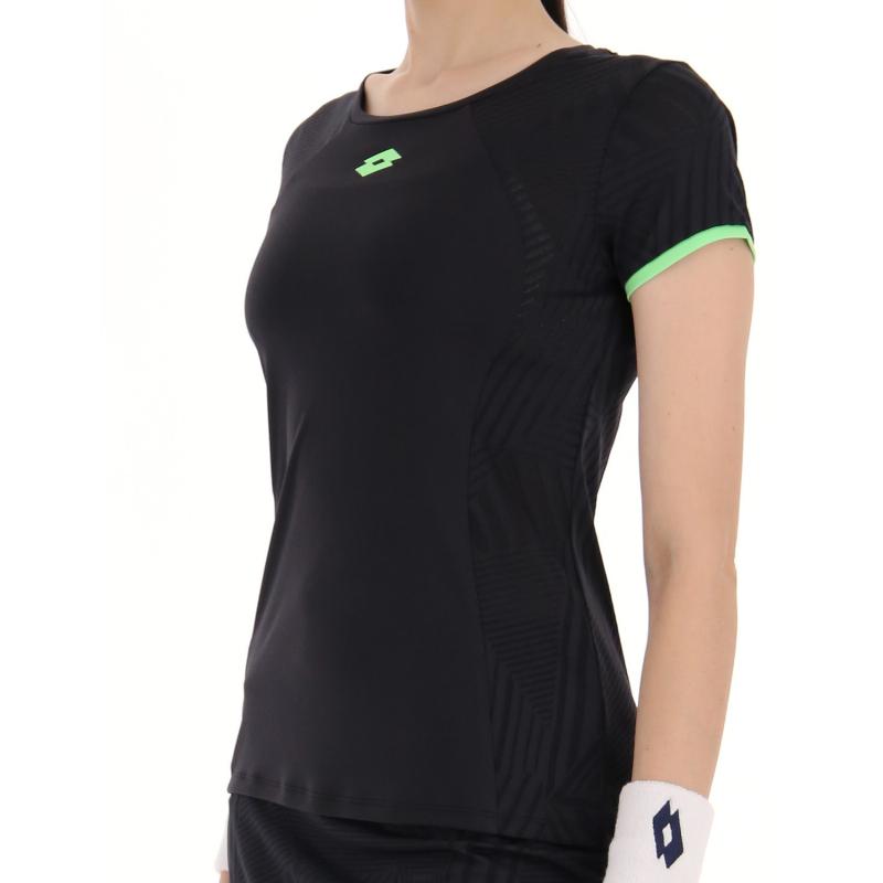 Lotto Superrapida T -Shirt v Black Green Apple Woman