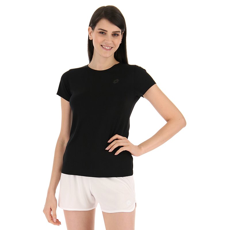 Camiseta Manga Corta Lotto MSP Negro Mujer