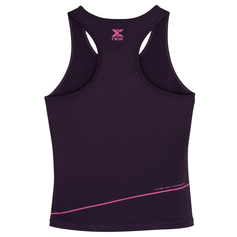Camiseta Nox Pro Morado Oscuro Rosa Mujer