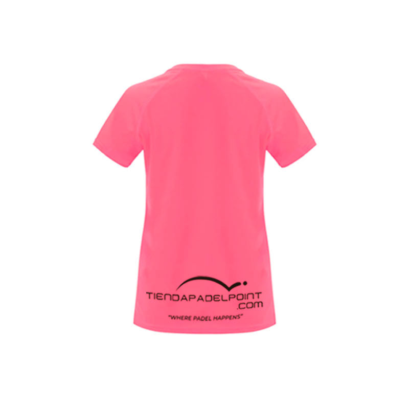 Camiseta PadelPoint Tournament Rosa Fluor Mujer