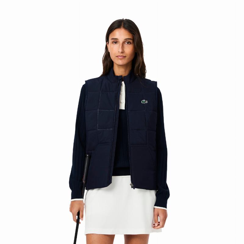 Chaleco Lacoste Regular Fit Azul Marino Mujer