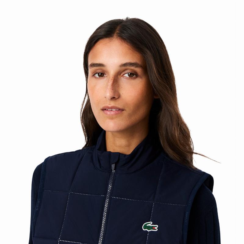 Chaleco Lacoste Regular Fit Azul Marino Mujer