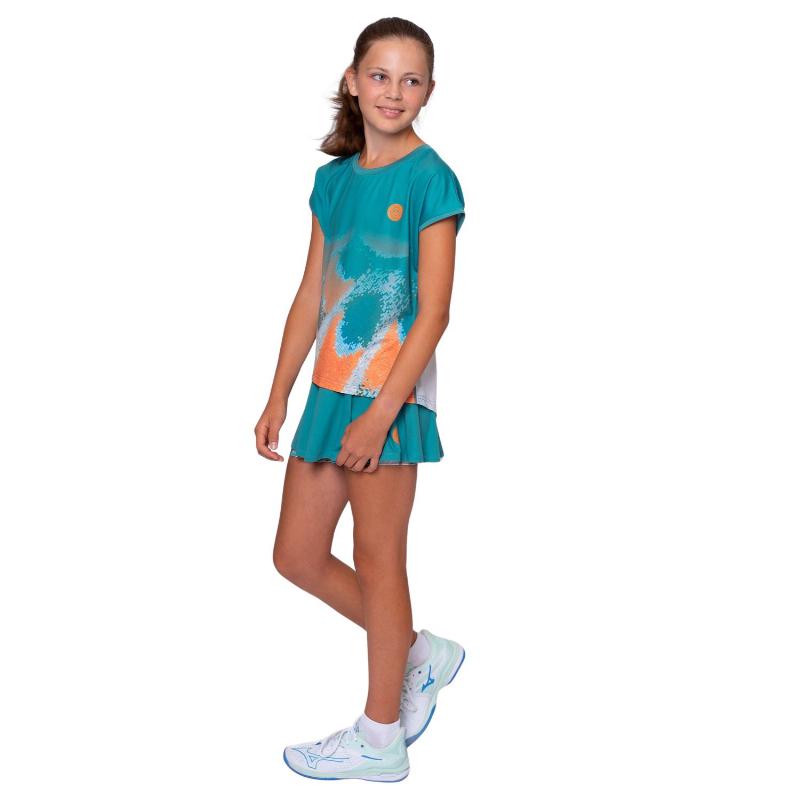 Falda Bidi Badu Melbourne Printed Wavy Petroleo Naranja Junior