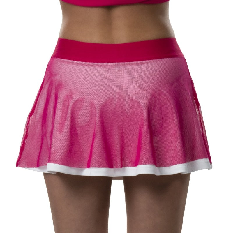 Falda Drop Shot Azalea Rosa Blanco