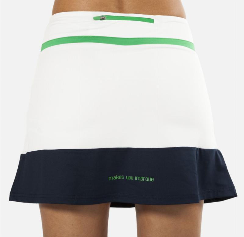 Falda Nox Pro Blanca Logo Verde