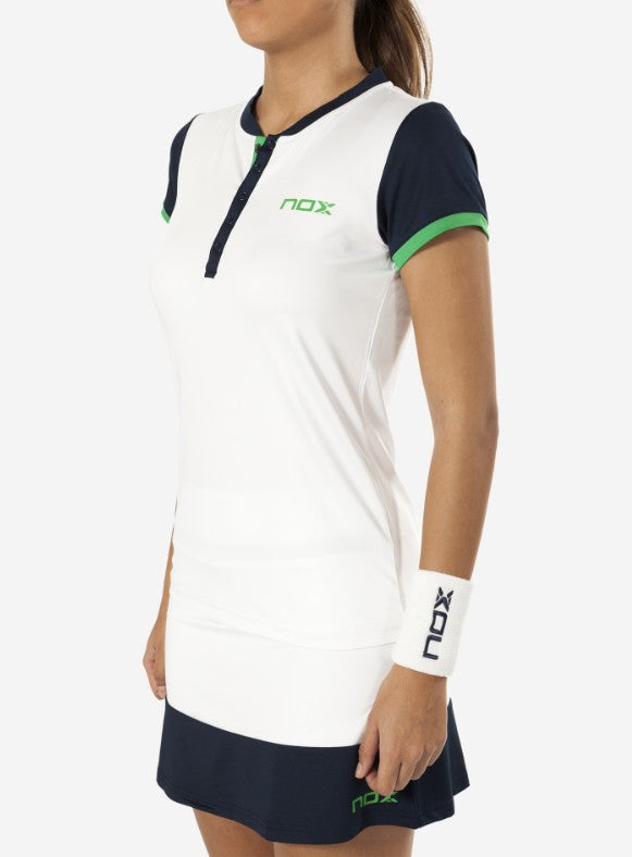 Falda Nox Pro Blanca Logo Verde