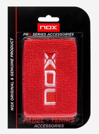 Munequera Nox Roja Logo Blanco 2 Unidades