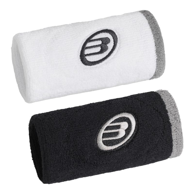 Muñequeras Bullpadel BPMU265 I Blanco Negro 2 Unidades